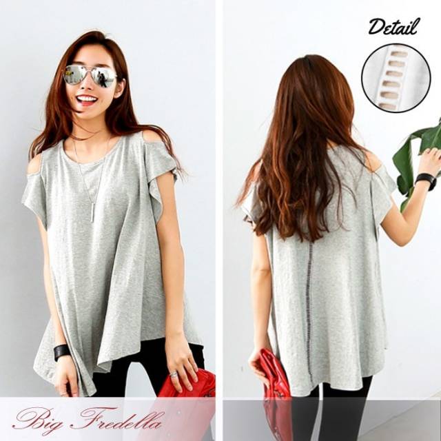 Baju Wanita Blouse Fredella Fashion Bahu Bolong