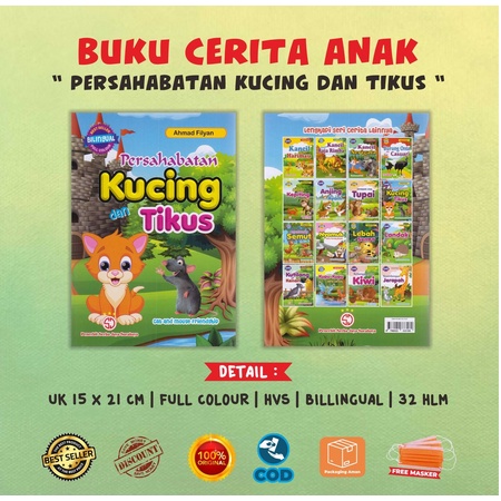 Buku Anak Cerita Dongeng Binatang Lengkap Bilingual Full Colour Burung Onta Kasuari