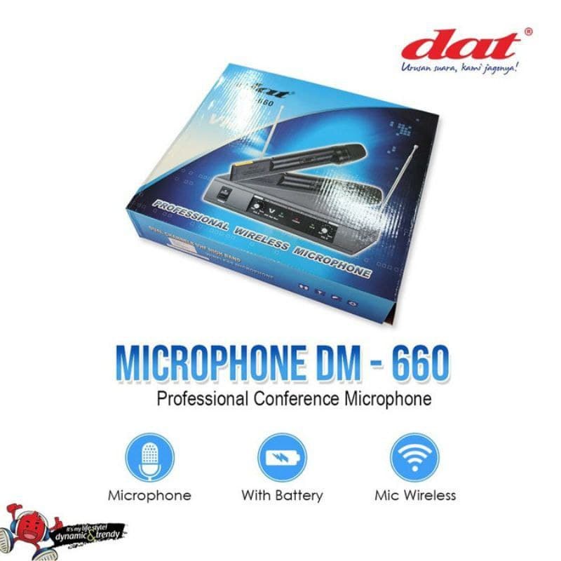 MIC DAT WIRELESS VHF UHF DM 660 MIC TANPA KABEL MIC KARAOKE MIC 2 PCS WIRELESS DAT GARANSI 1 TAHUN
