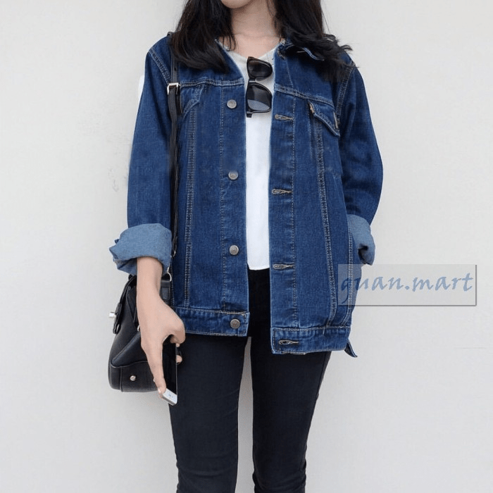 Jaket Wanita Jumbo Fleece Ukuran S M L Xl Xxl Xxxl Xxxxl Xxxxxl 2Xl 3X GM393 Jaket Jeans Levis Biru