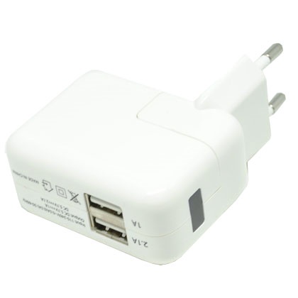 USB Charger 2 Port dengan Display LED - SP004B-EU - White