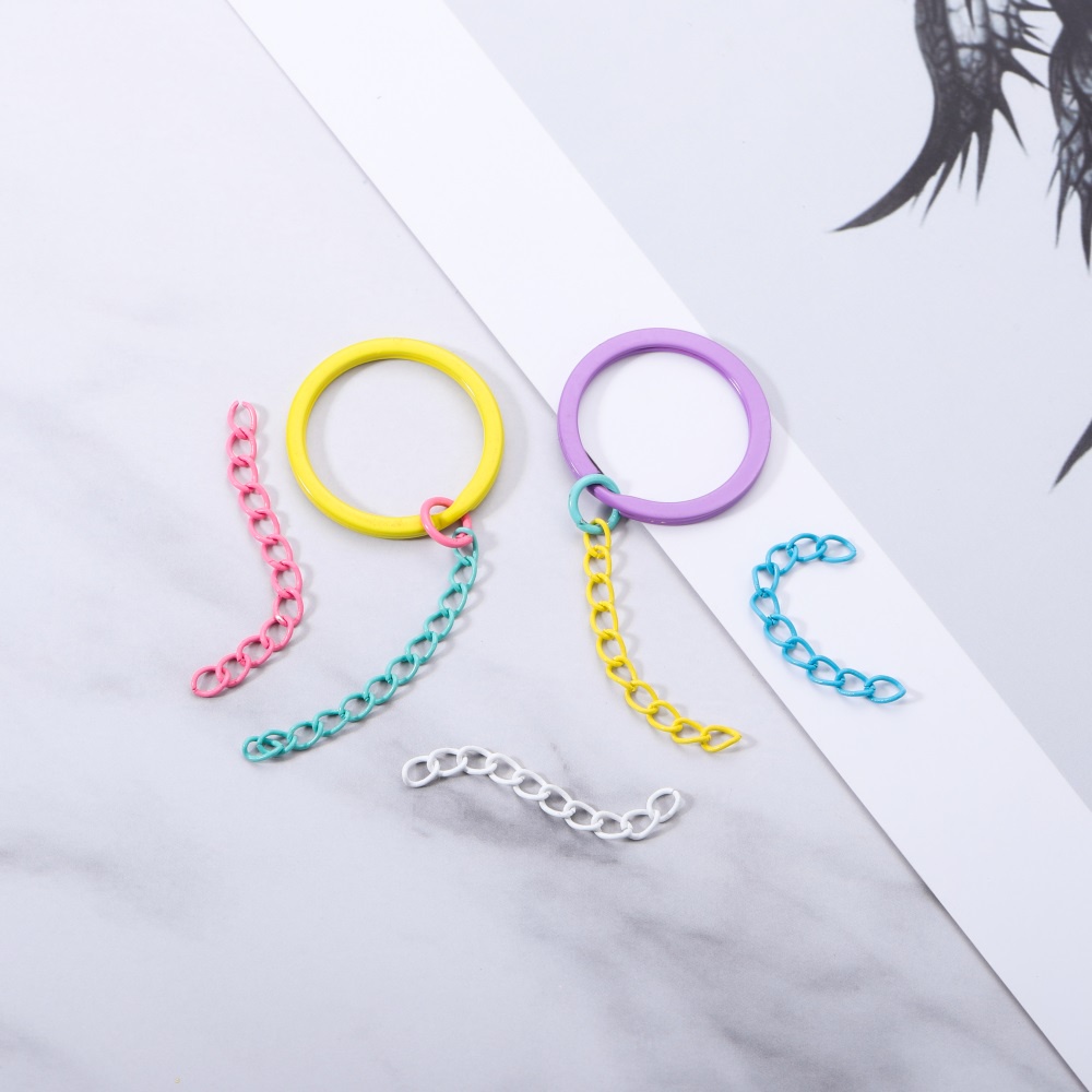 30pcs 5cm Rantai ekstensi logam warna permen untuk gelang gelang DIY