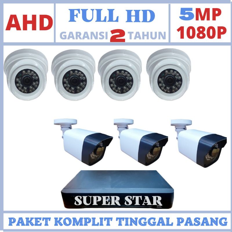 paket cctv 8 Channel 7 kamera 5mp hd turbo ir sony komplit