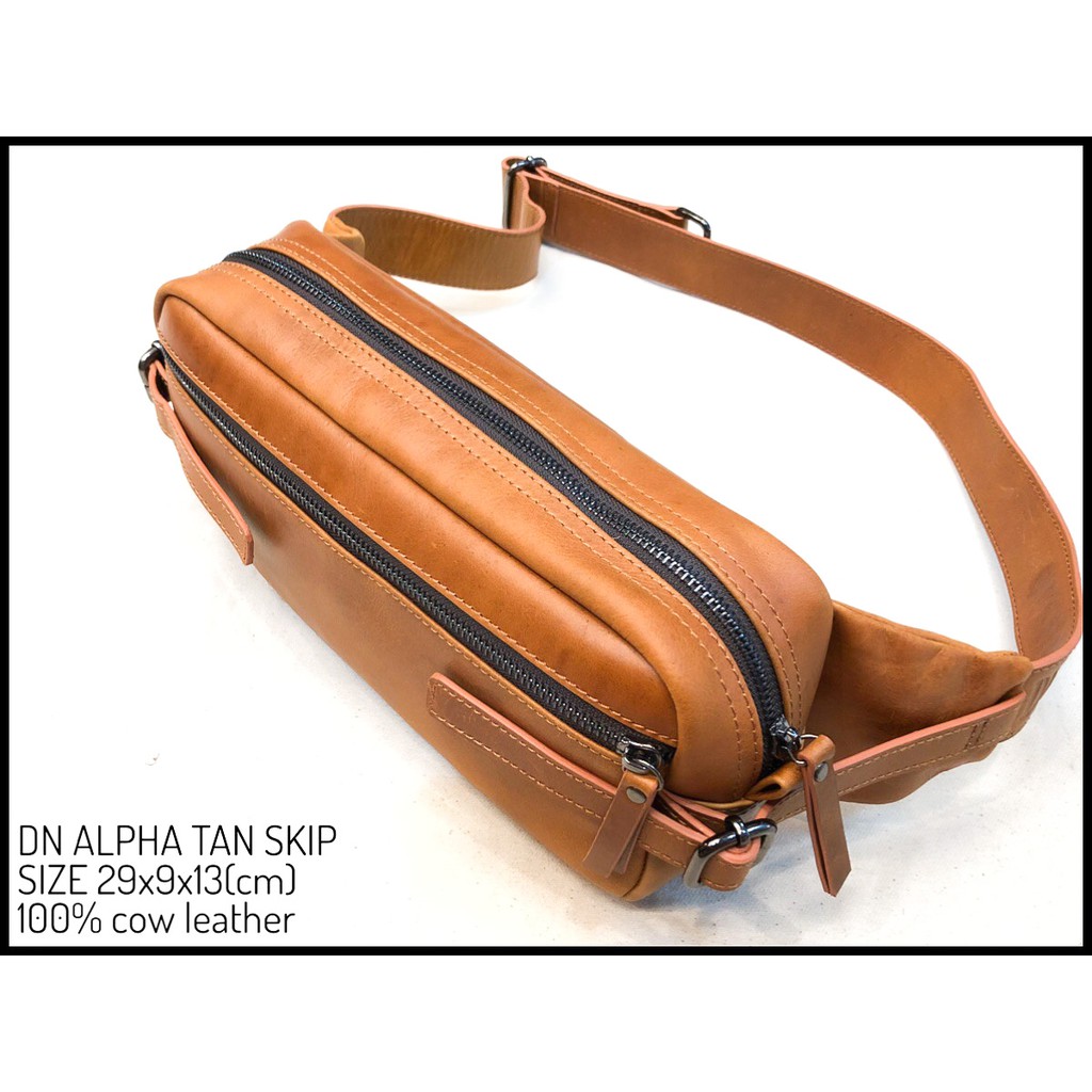 tas kulit bumbag diego nigno original tan skip alpha tas cowok tas pria tas pinggang