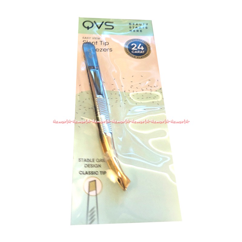 Qvs Slent Tweezer Easy View Tip 24Carat Pingset Cabut Bulu Bahan Stainless Steel Gold Qveest Twee Zer
