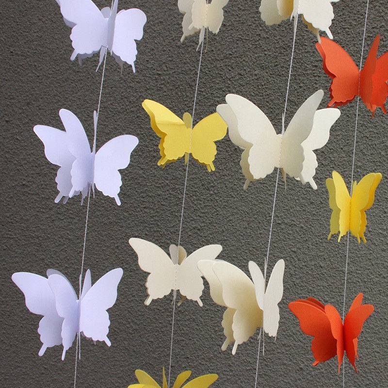 Paper Garland Wedding Butterfly Hanging Party Banner Decor