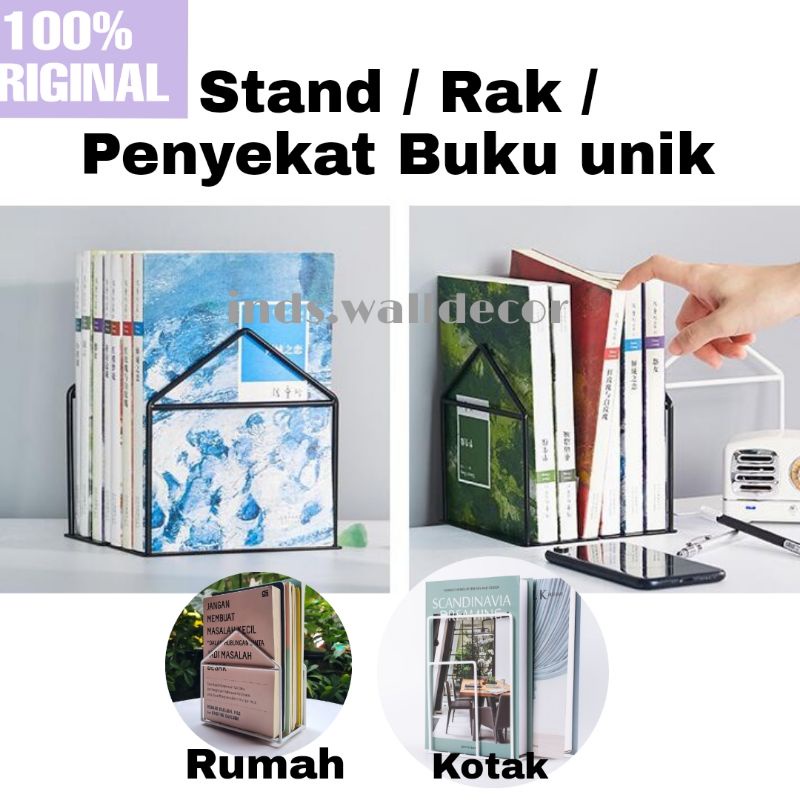 Penyangga buku / Rak Buku Besi Unik Murah / Pembatas Buku Besi Minimalis
