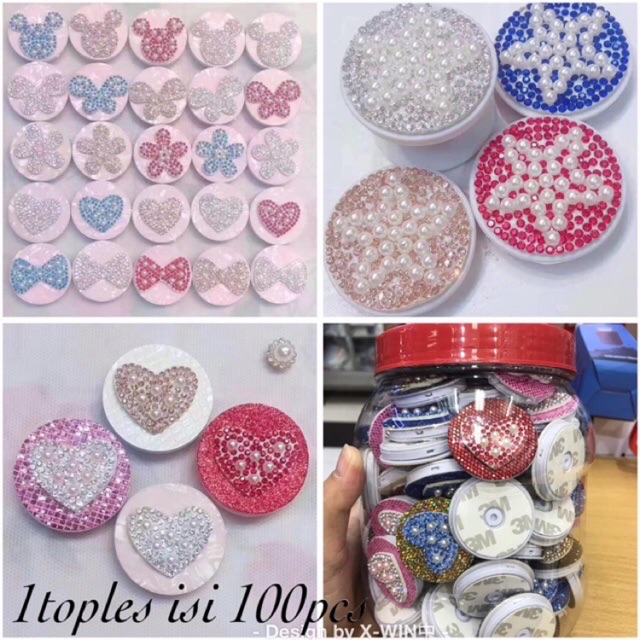 popsoket mutiara / stand hp / pop socket / phone holder