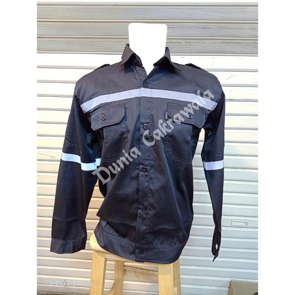 Baju Kerja Safety / Baju Proyek / Seragam Safety / Seragam Kerja Warna Hitam