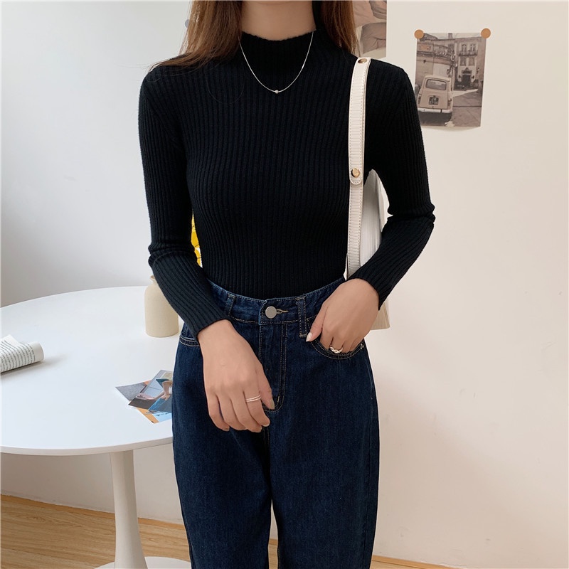 [chaoo.id] korean style Casual rajut Crop Top/Korean style knit sweater