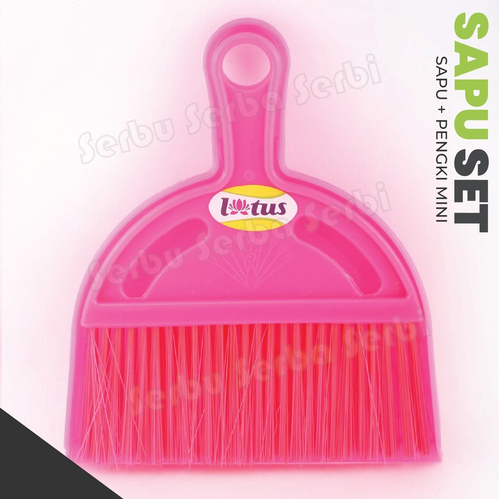 Sapu Pengki Set Kecil /Mini Dustpan / Sapu serokan Mini lotus