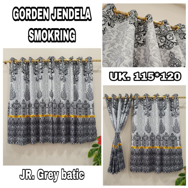 Gorden jendela pendek  minimalis ring Smokring UK 115x120 gorden jendela kamar