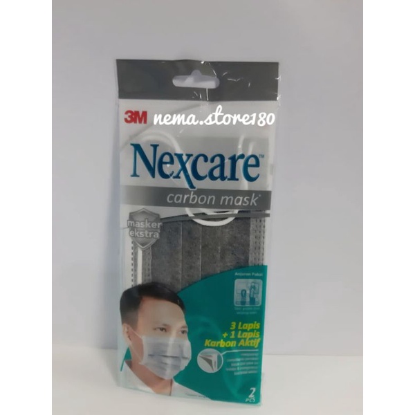 NEXCARE 3M MASKER 4 LAPIS EXTRA CARBON MASK 4 PLY/ MASKER NEXCARE CARBON ISI 2