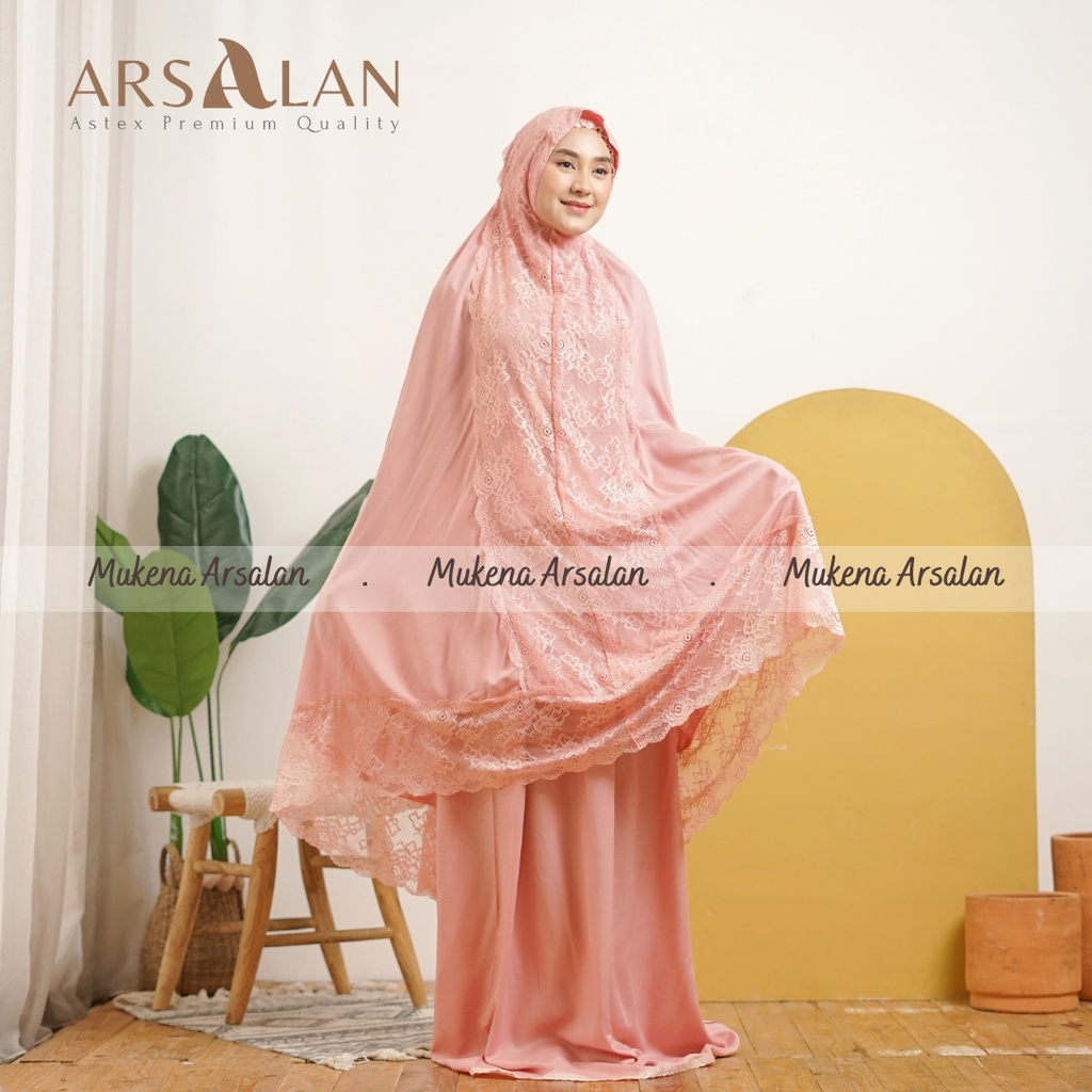 Mukena Rayon Motif Renda Admira Mewah Jumbo | Mukena Arsalan | Admira Series