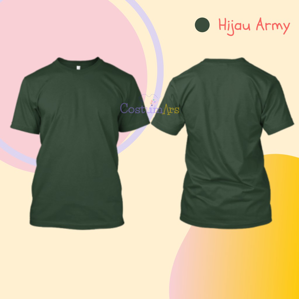 Costum Kaos Warna Merah Maroon Hijau Army Hijau Stabilo Desain Bebas Tanpa Minimal Pembelian Shopee Indonesia