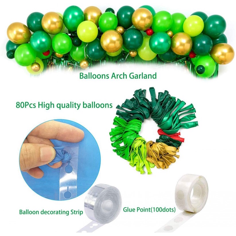 [113 Pcs Pack Dinosaur Birthday Party Decoration Balloons] [Arch Garland Kit Balloons  for Home Decor and dino Curtains Themed Party Favor Supplies]