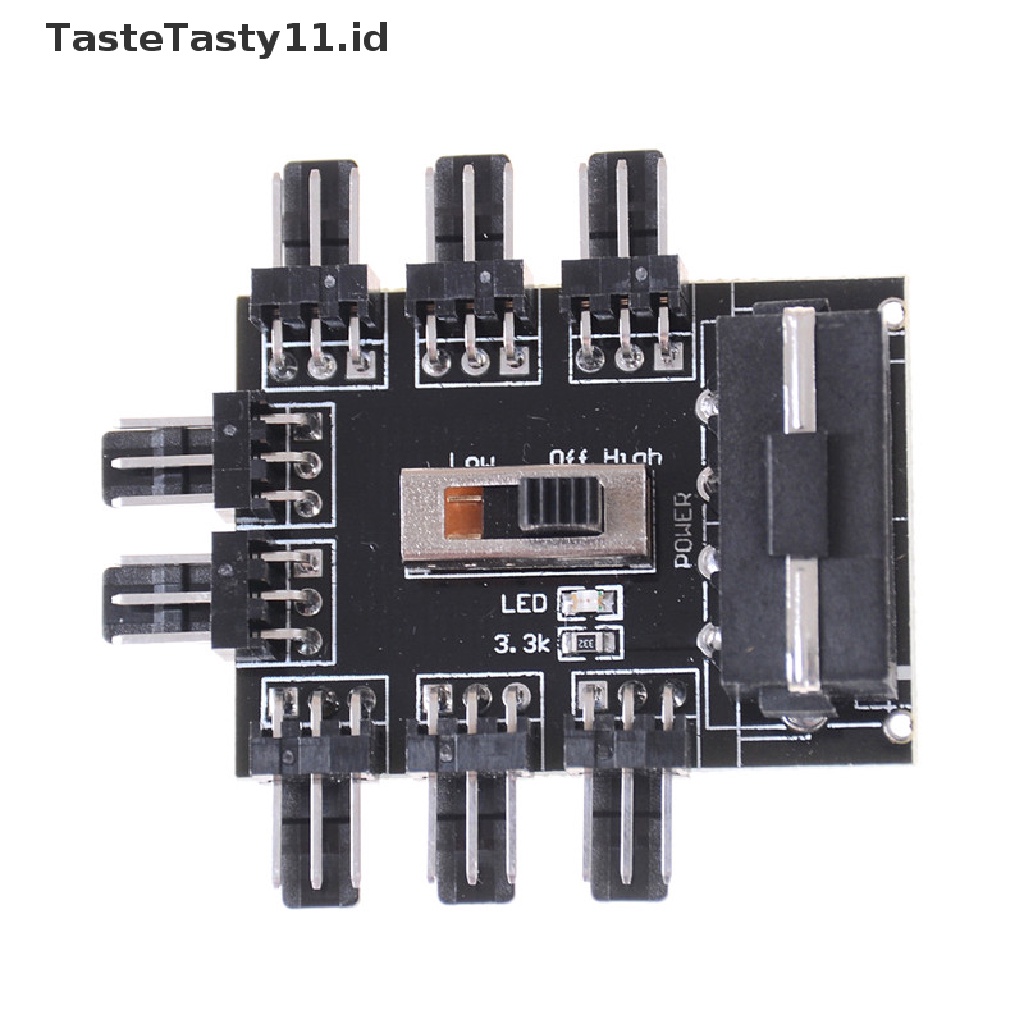 (TasteTasty) Hub Power Adapter Splitter IDE Molex 1 Ke 8 Arah 3-Pin Untuk Kipas Pendingin PC