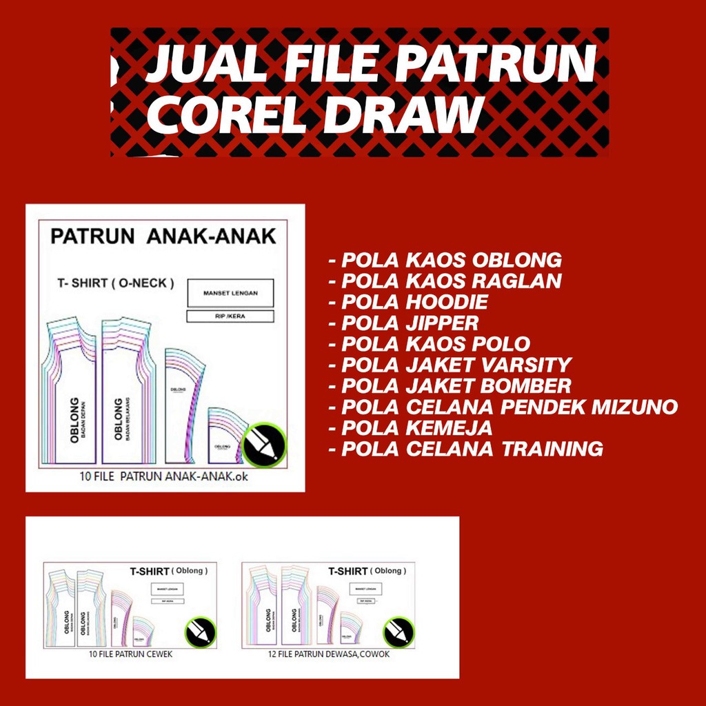 

ANEKA PATRUN/POLA . FILE PARTUN LENGKAP . KEBUTUHAN KONVEKSI