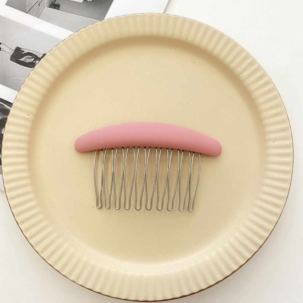 SweetheartHair Comb Bangs Comb Female Ins Style Hair Accessories Korea Frosted Iron Tooth Clip Simple Non-slip Hair Clip Plate Hair Comb Card