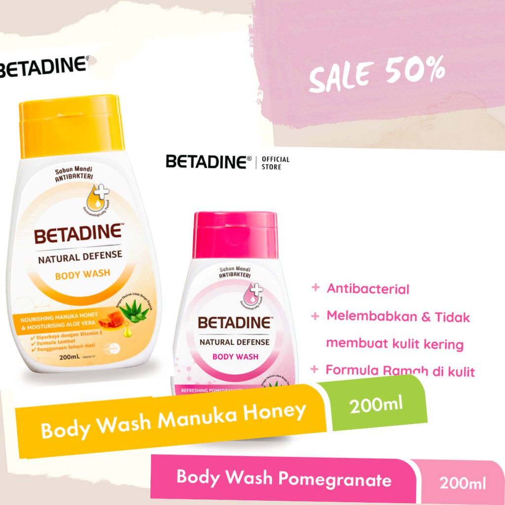 BETADINE BODY WASH 200ml - Sabun Mandi Anti Bakteri