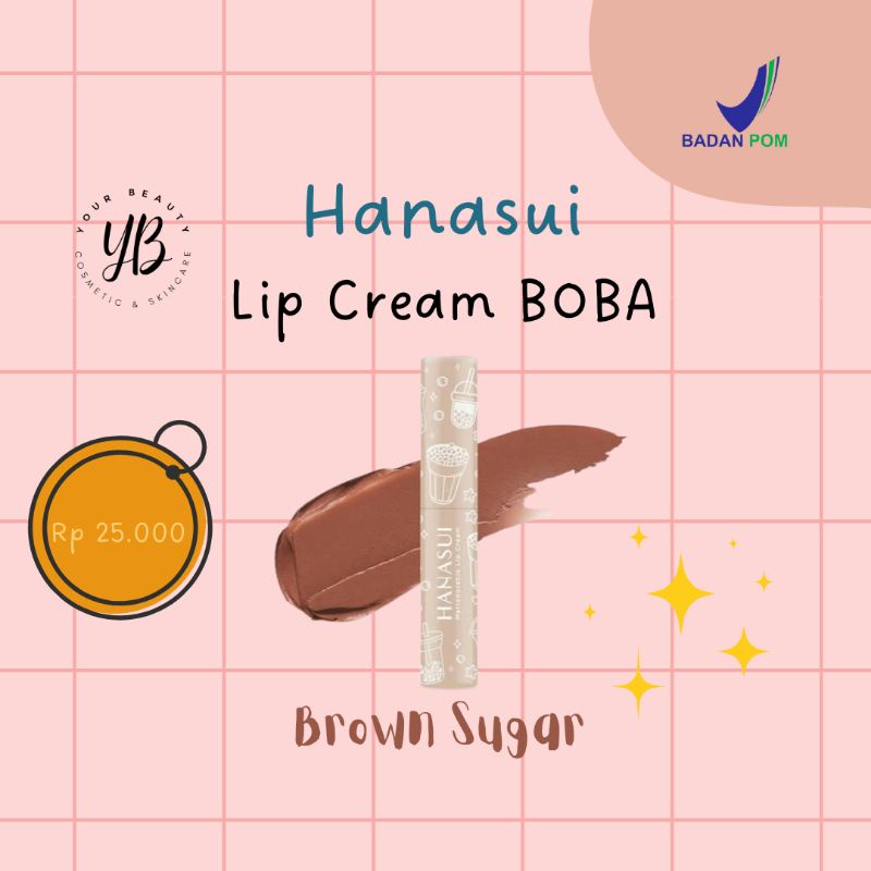 BPOM ♥️ Hanasui Lip Cream BOBA ♥️ Nude Best Seller