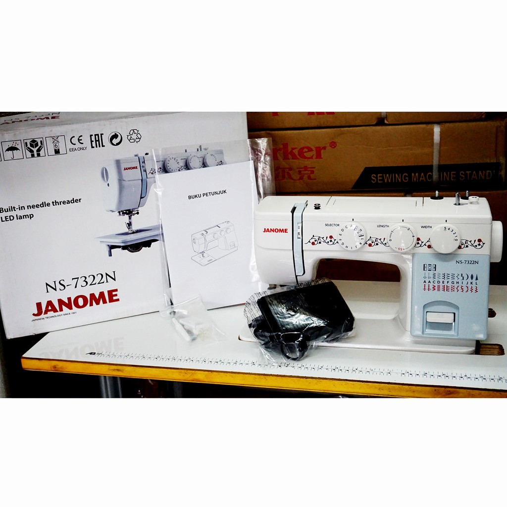 mesin jahit janome 7322N paket meja dan kaki H