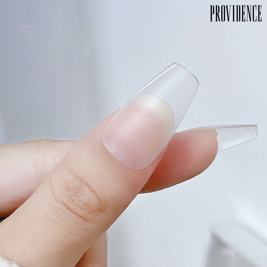 Providence 100Pcs / Set Kuku Palsu Ultra Panjang Flexible Warna Matte Untuk Nail Art