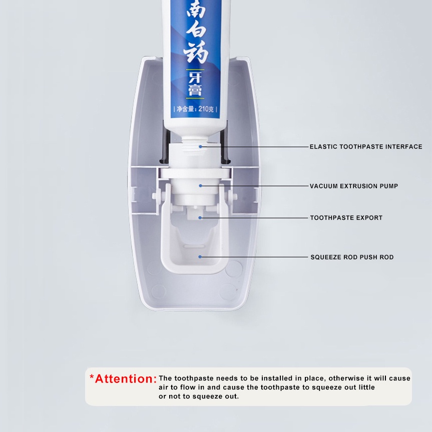 1 Set Dispenser Pasta Gigi Otomatis Dengan Perekat Tahan Debu Untuk Kamar Mandi