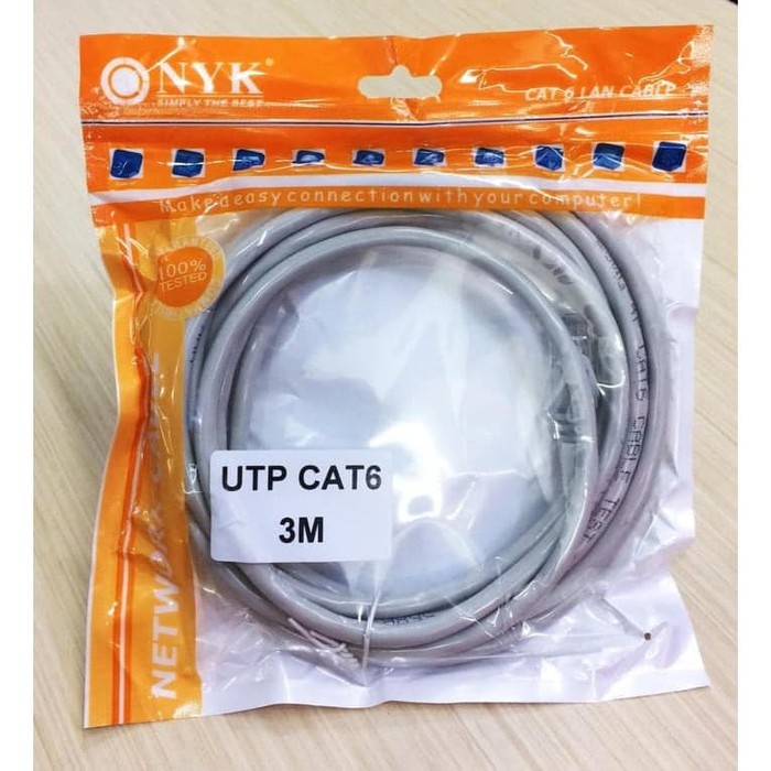 KABEL LAN UTP CAT6 MERK NYK 1.5/3/5/10/15/20 METER