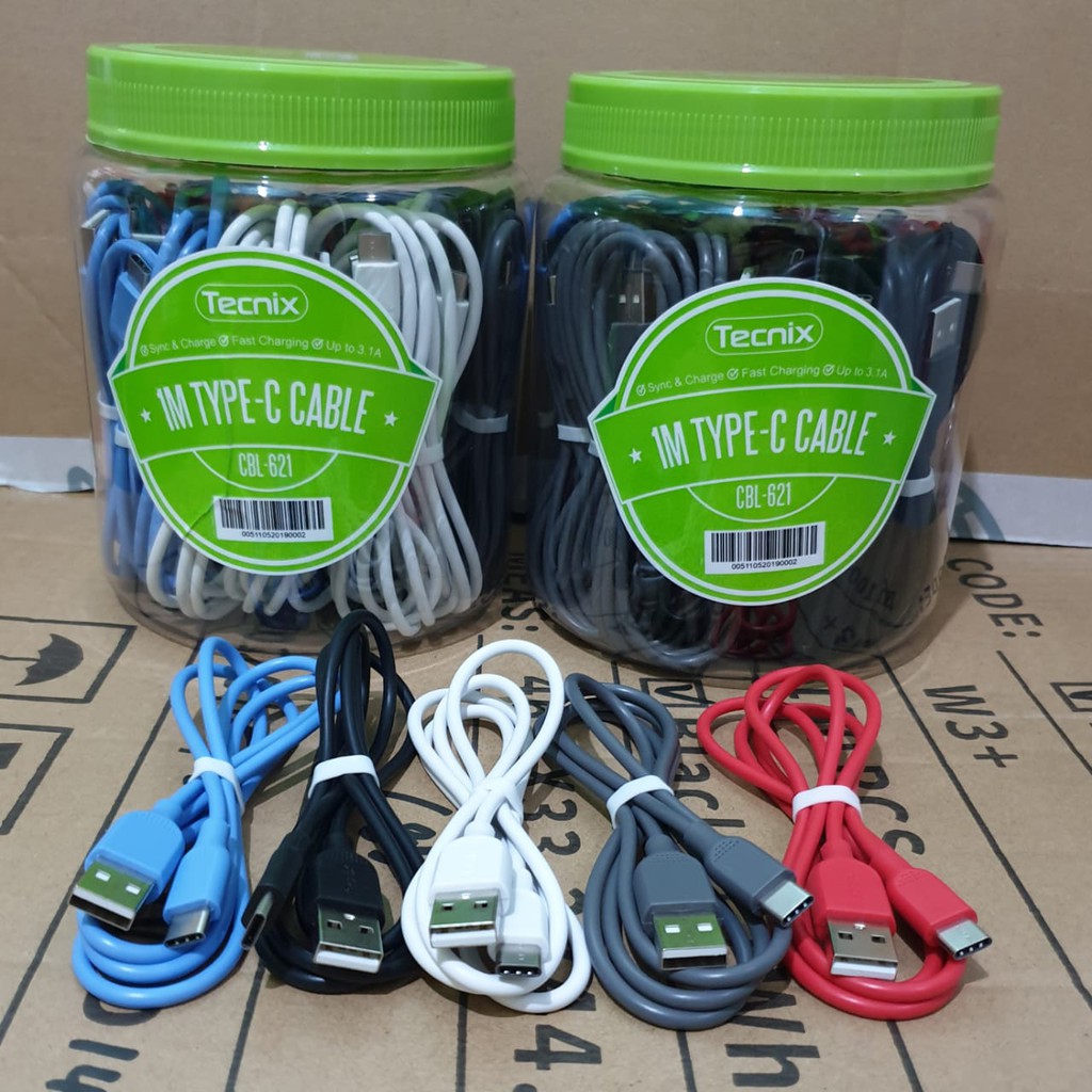 Kabel Type C fast Charging 3.1A TECNIX CBL-621 - SATUAN - Kabel Data Type C 100CM