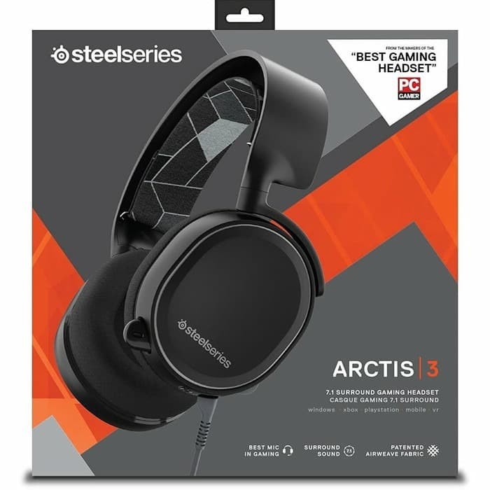 Headset Steelseries Arctis 3 Versi 2019 Gaming - DTS 7.1 - Black White