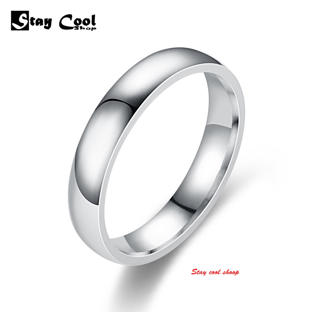 Cincin Bulat Polos Titanium KOREAN FASHION Titanium Tunangan Pria Dan Wanita Anti Karat Asli Ori