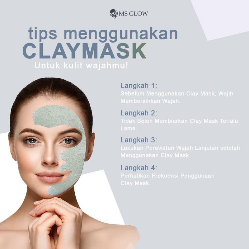 Clay Mask Ms Glow / Masker Ms Glow / Masker Charcol / Masker Greentea / Masker Organik / Original