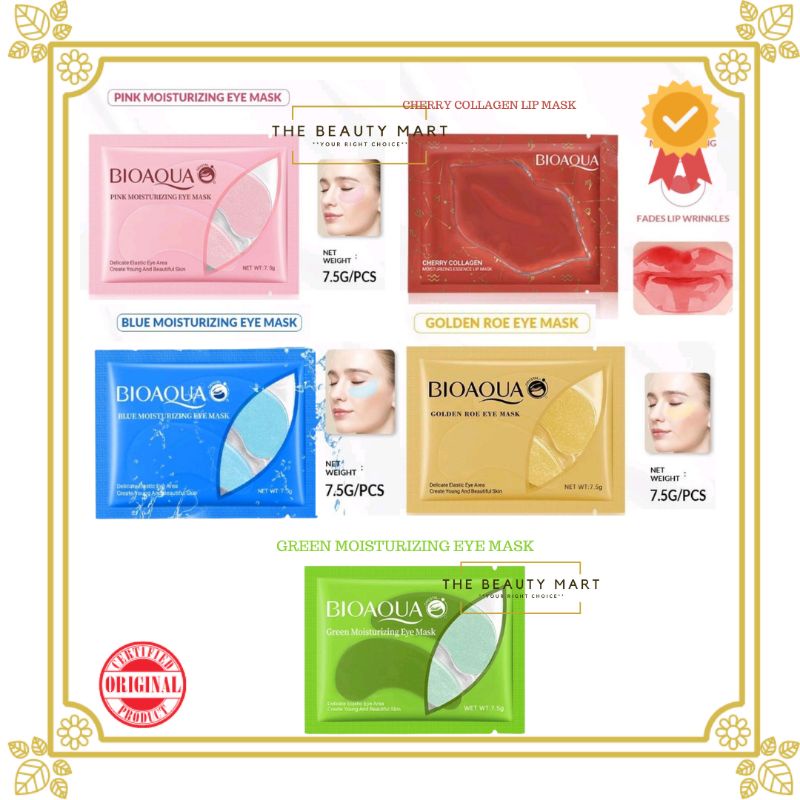 Bioaqua Moisturizing Eye Mask 7.5g | Masker Mata | Cherry Collagen Moisturizing Essence Lip Mask | Masker Bibir