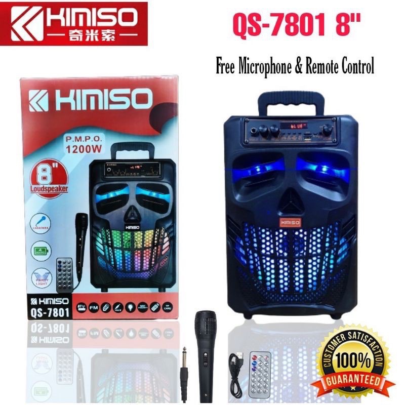 PROMO SPEAKER KIMISO ORIGINAL QS-7801 8inch BONUS MIC KARAOKE PLUS REMOTE QS7801