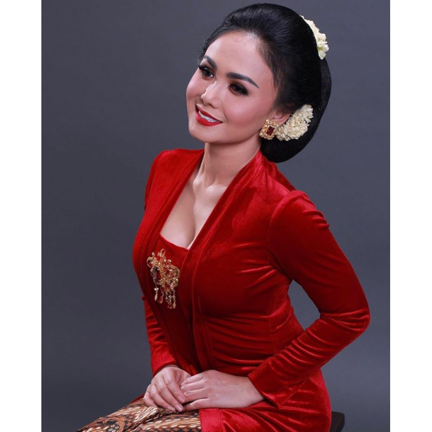 ATASAN KEBAYA KUTU BARU BLUDRU MAROON