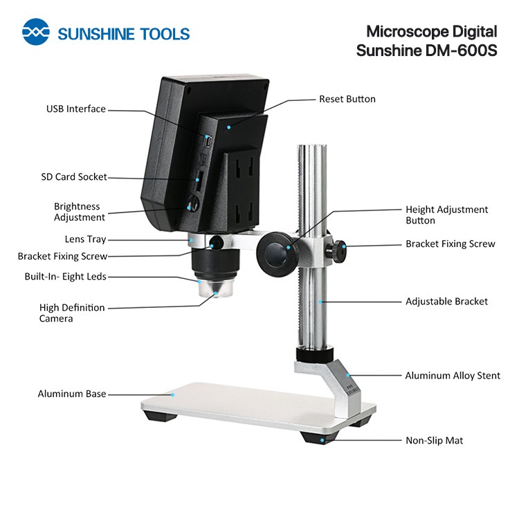 MICROSCOPE DIGITAL SUNSHINE DM-600S + LCD 4.3INC