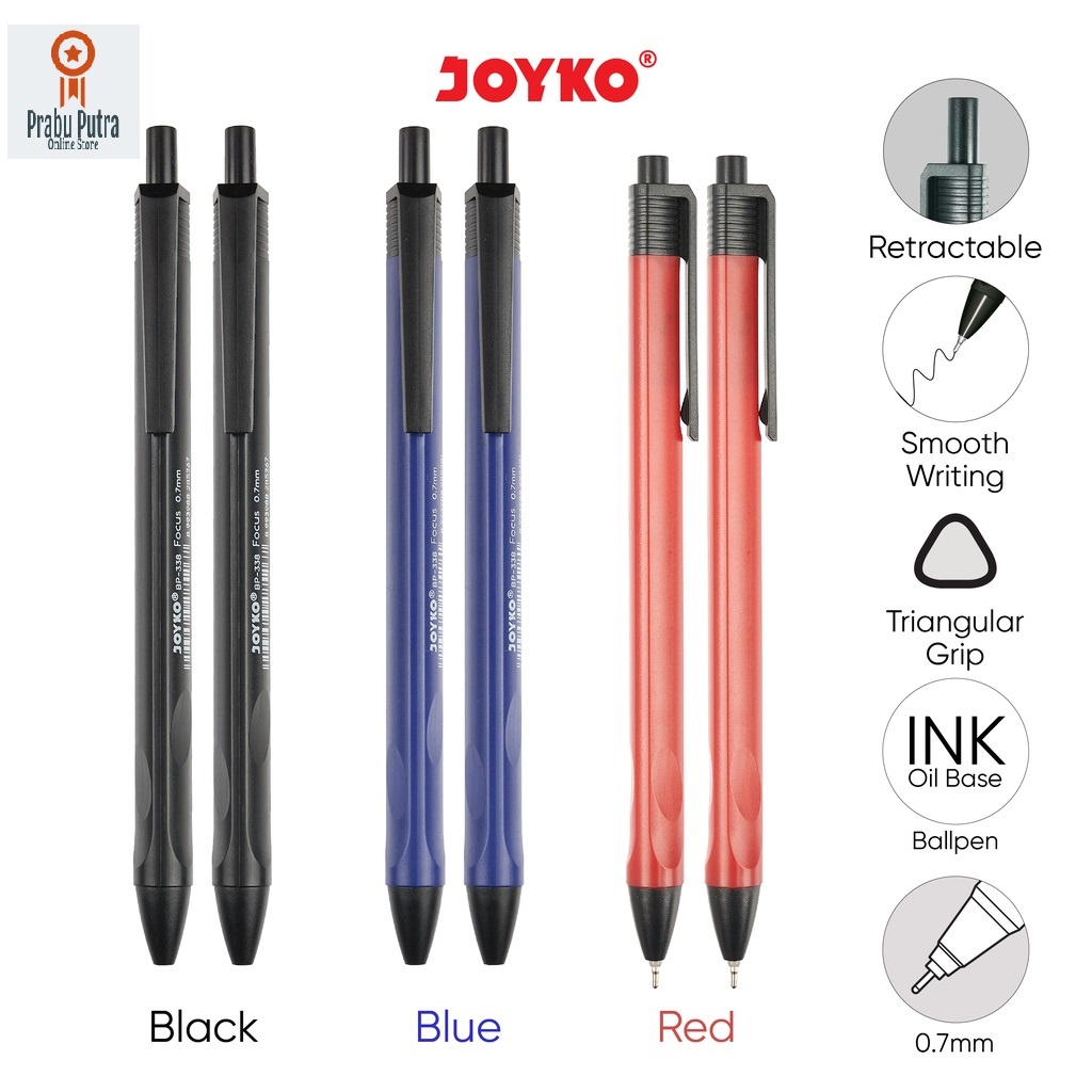 

Joyko-Ball Pen Pulpen Joyko BP-338 Fokus 0,7 mm Triangular Grip