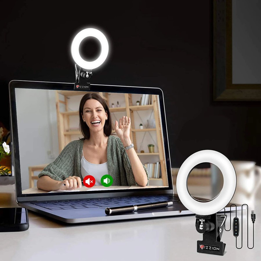 Ring Light Clip On Dimmable Lampu Selfie Ring 6&quot; inch VIZZION R16