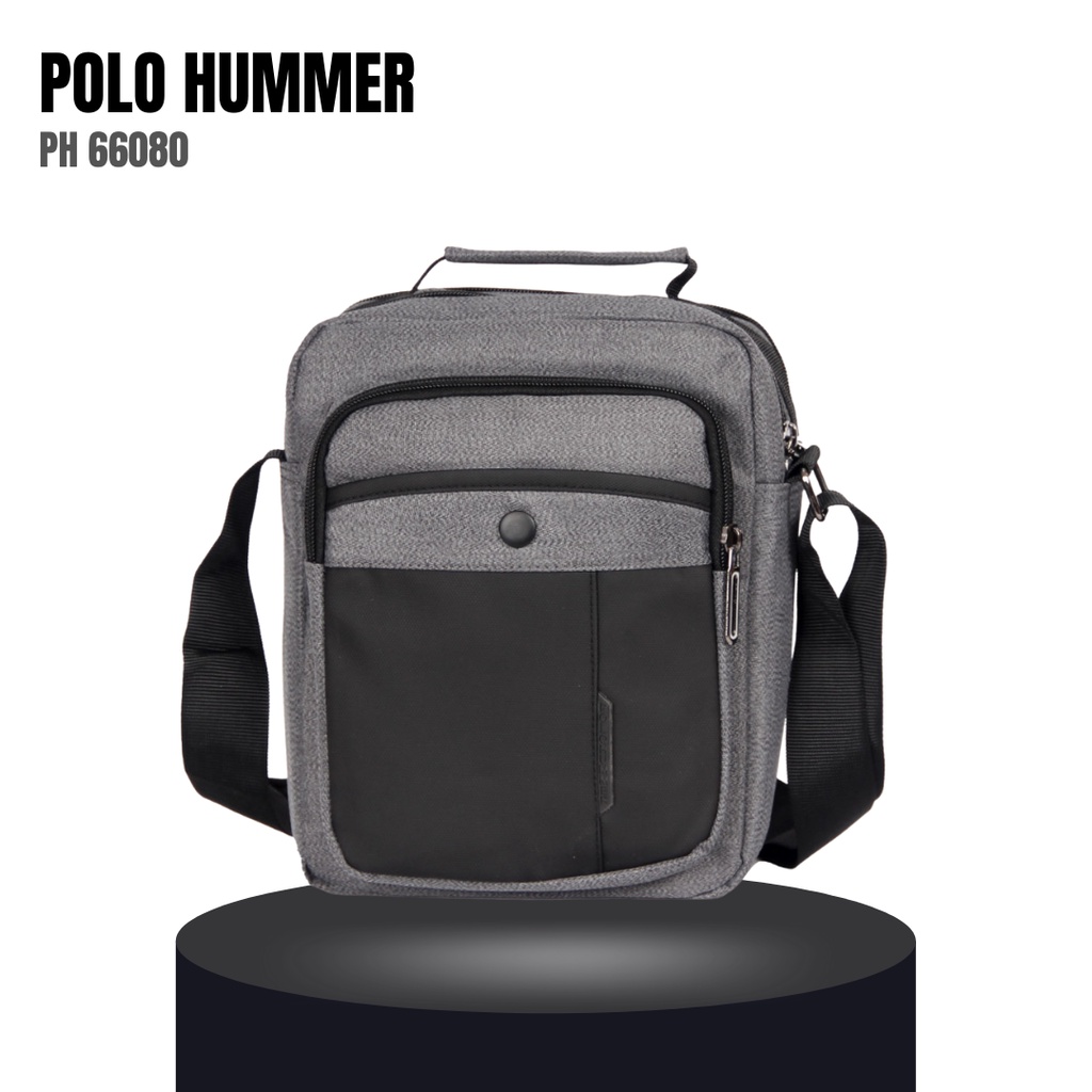 Sling Bag Pria Original POLO HUMMER - Tas Selempang Kotak buat Tablet / Ipad