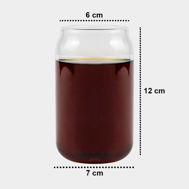 One Two Cups Gelas Minuman Kaleng Can Shape Borosilicate Glass 400ml - CXX186 - Transparent