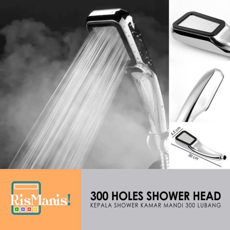 300 HOLES SHOWER HEAD - Kepala Shower Kamar Mandi 300 Lubang Sprayer Semburan Kencang Selang Toilet