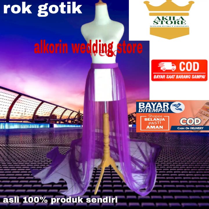 Ekor Gaun Pengantin Tile Polos/Ekor Kebaya/ekor Gaun Pengantin Murah