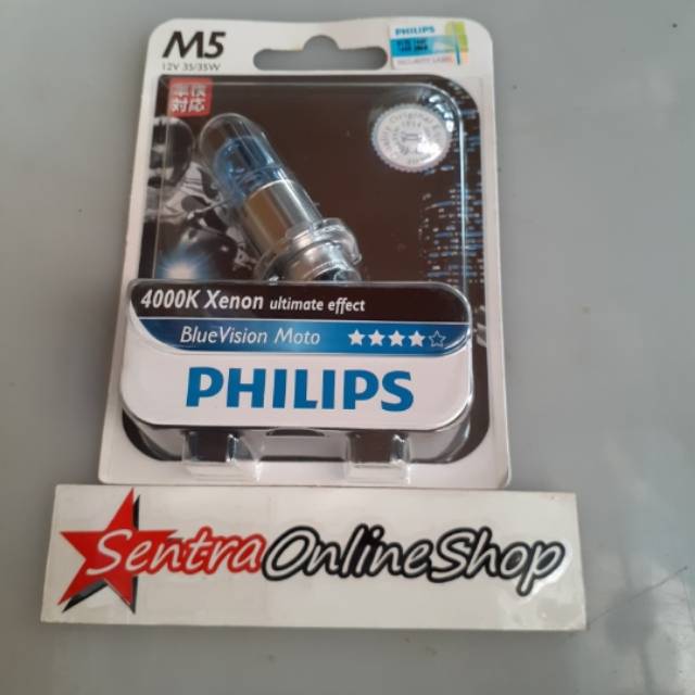 Bohlam lampu depan Tiger Megapro Scorpio 12V 35 35W Philips BlueVision