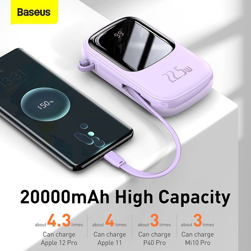 BASEUS Qpow Digital Display QC Powerbank 20000mAh 22.5W - PPQD-I