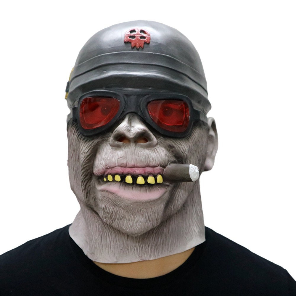 Monyet Merokok Masker Melting Wajah Lateks Kostum Halloween Prop Monyet Merokok Masker Melting Wajah Lateks Kostum Halloween Prop