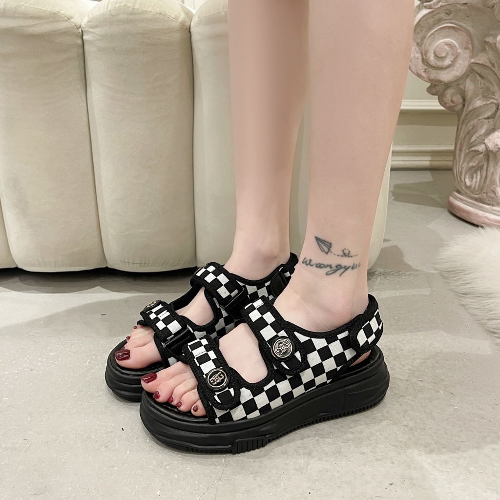 COD Termurah Wedges Sandal Gunung Sepatu Wanita Impor MB63-SW04 Free Kotak Sepatu