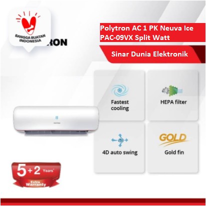 Polytron AC 1 PK Neuva Ice PAC-09VX Split Watt PROMO GARANSI RESMI