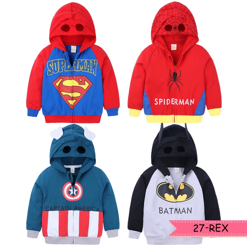 Sweater Kaos  Hoodie Lengan  Panjang  Motif Print Seri Marvel 