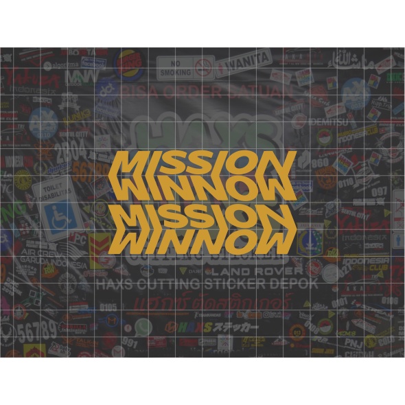 Cutting Sticker Mission Winnow Sepasang Ukuran 7 Cm Untuk Motor Mobil